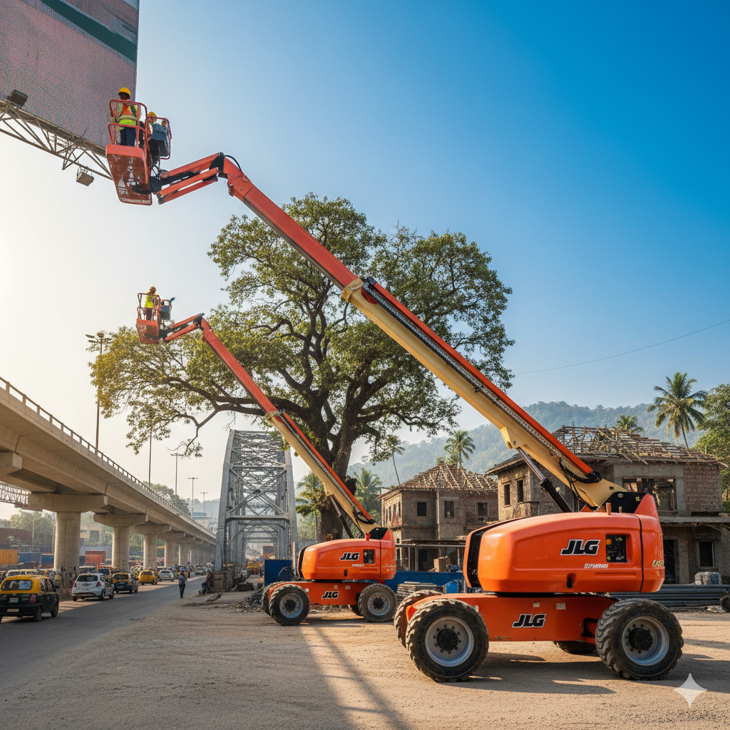 Boom lift used for façade related work